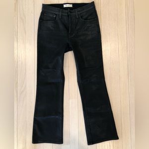 Madewell mid rise kick out jeans - black coated